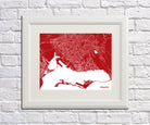 Kingston City Street Map Print Feature Wall Art Poster