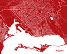Kingston City Street Map Print Feature Wall Art Poster