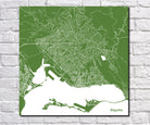 Kingston, Jamaica City Street Map Print Custom Wall Map