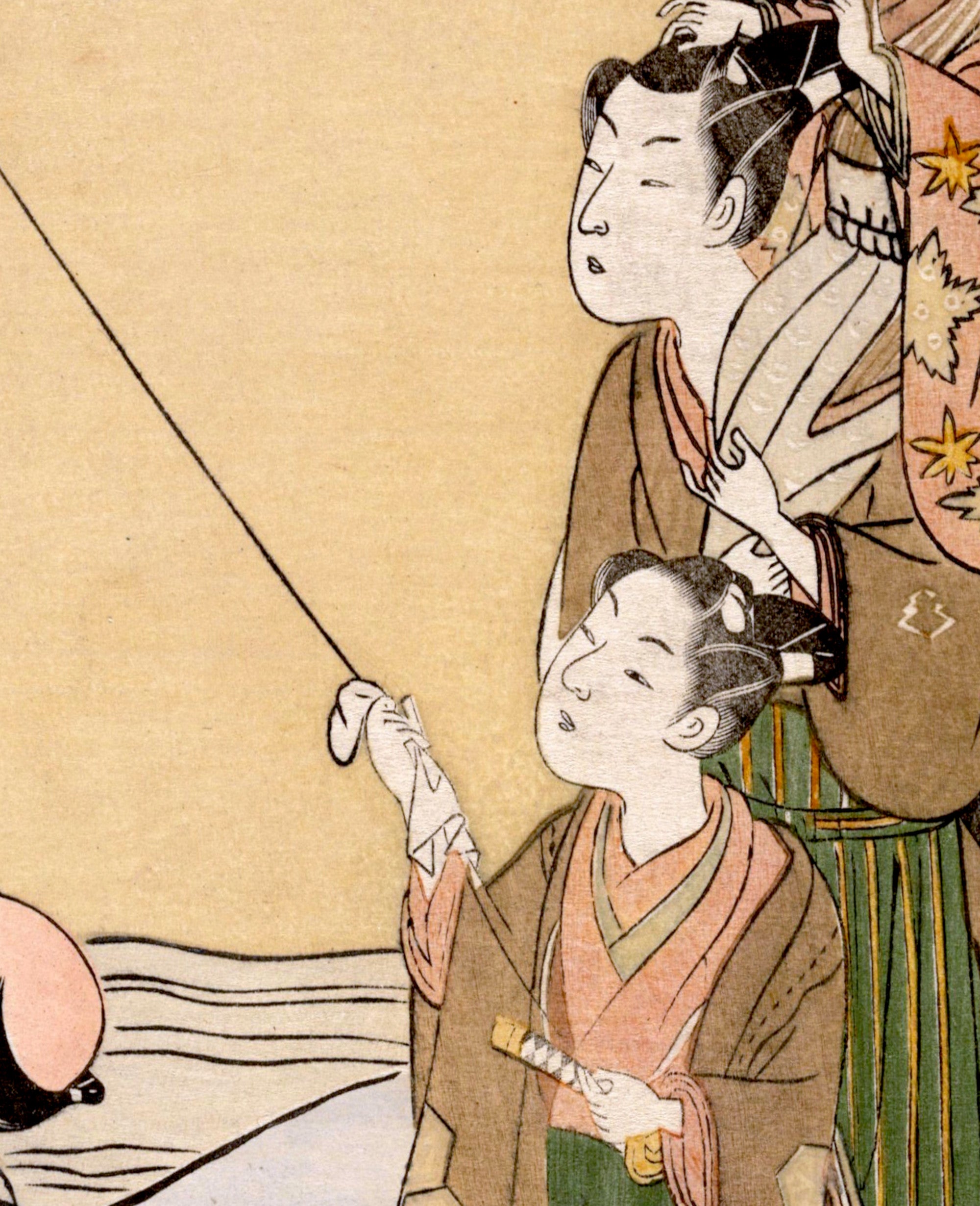 Suzuki Harunobu, Japanese Art Print : Kite Flying