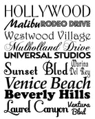 Los Angeles Neighbourhood Print Typography Scroll