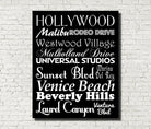 Los Angeles Neighbourhood Print Typography Scroll