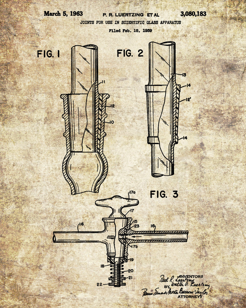 Science Poster, Laboratory Equipment Patent, Chemistry Print
