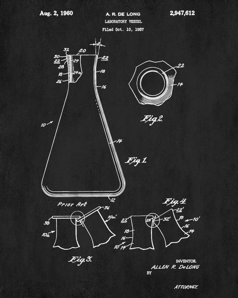 Laboratory Equipment Patent, Chemistry Print, Science Poster