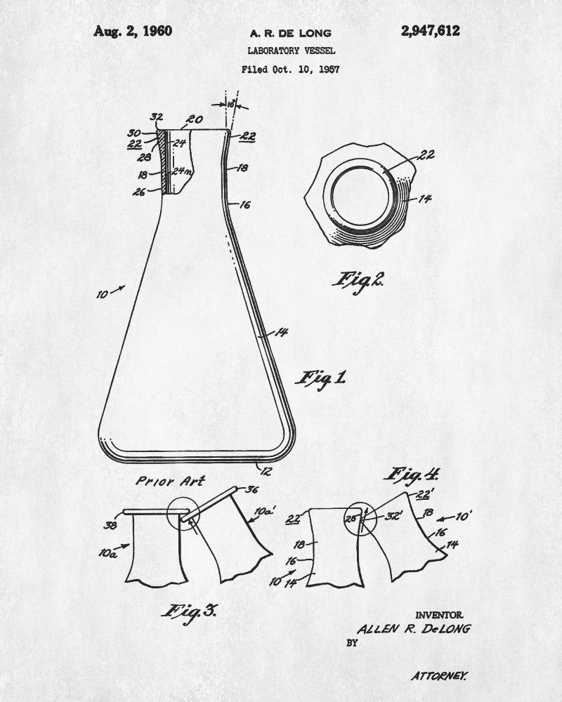 Laboratory Equipment Patent, Chemistry Print, Science Poster