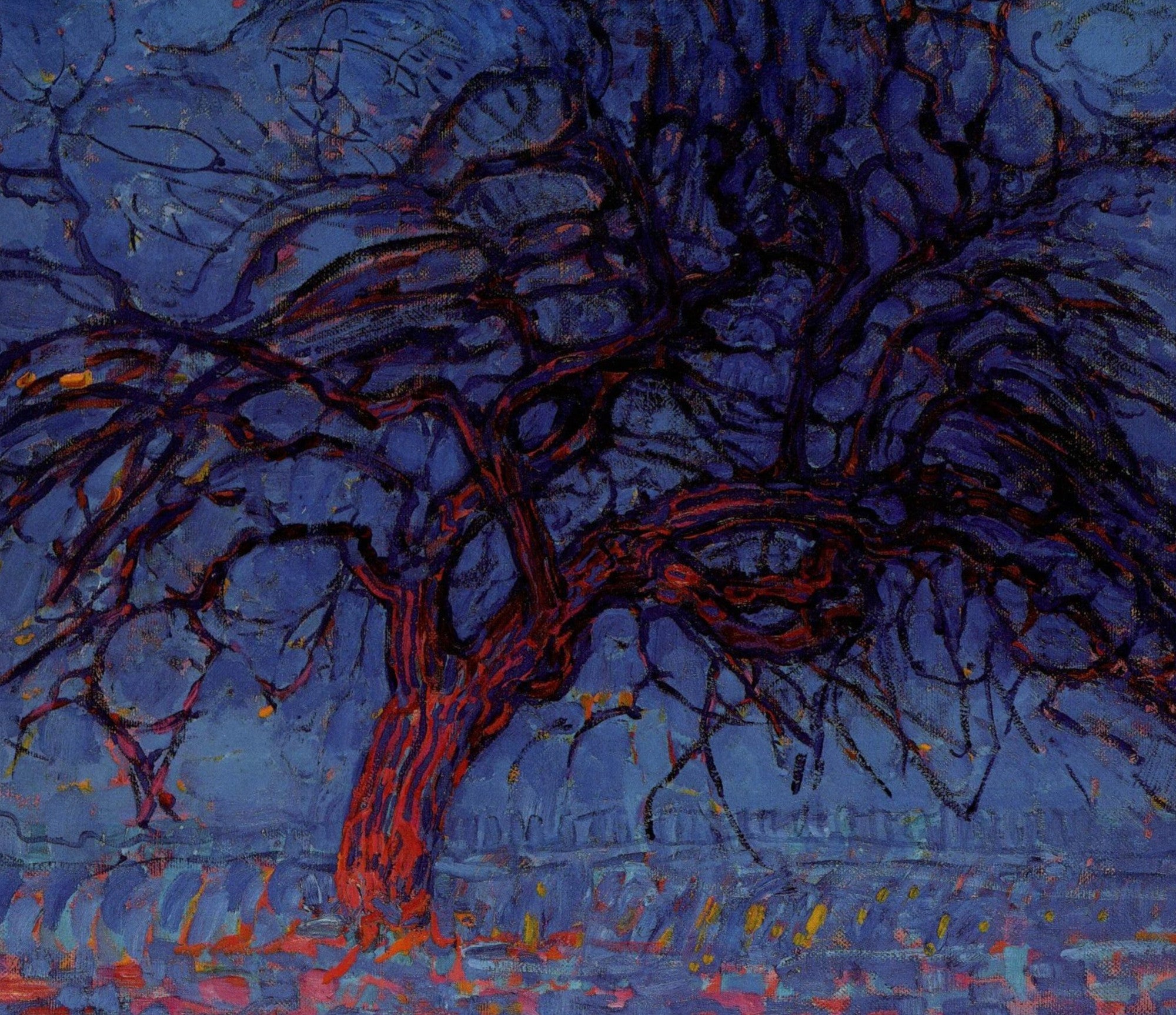 Piet Mondrian Abstract Fine Art Print, Red tree