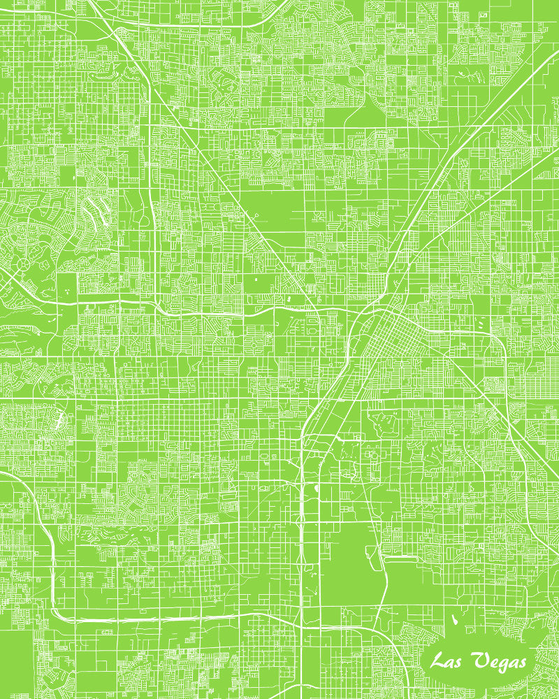 Las Vegas City Street Map Print Feature Wall Art Poster