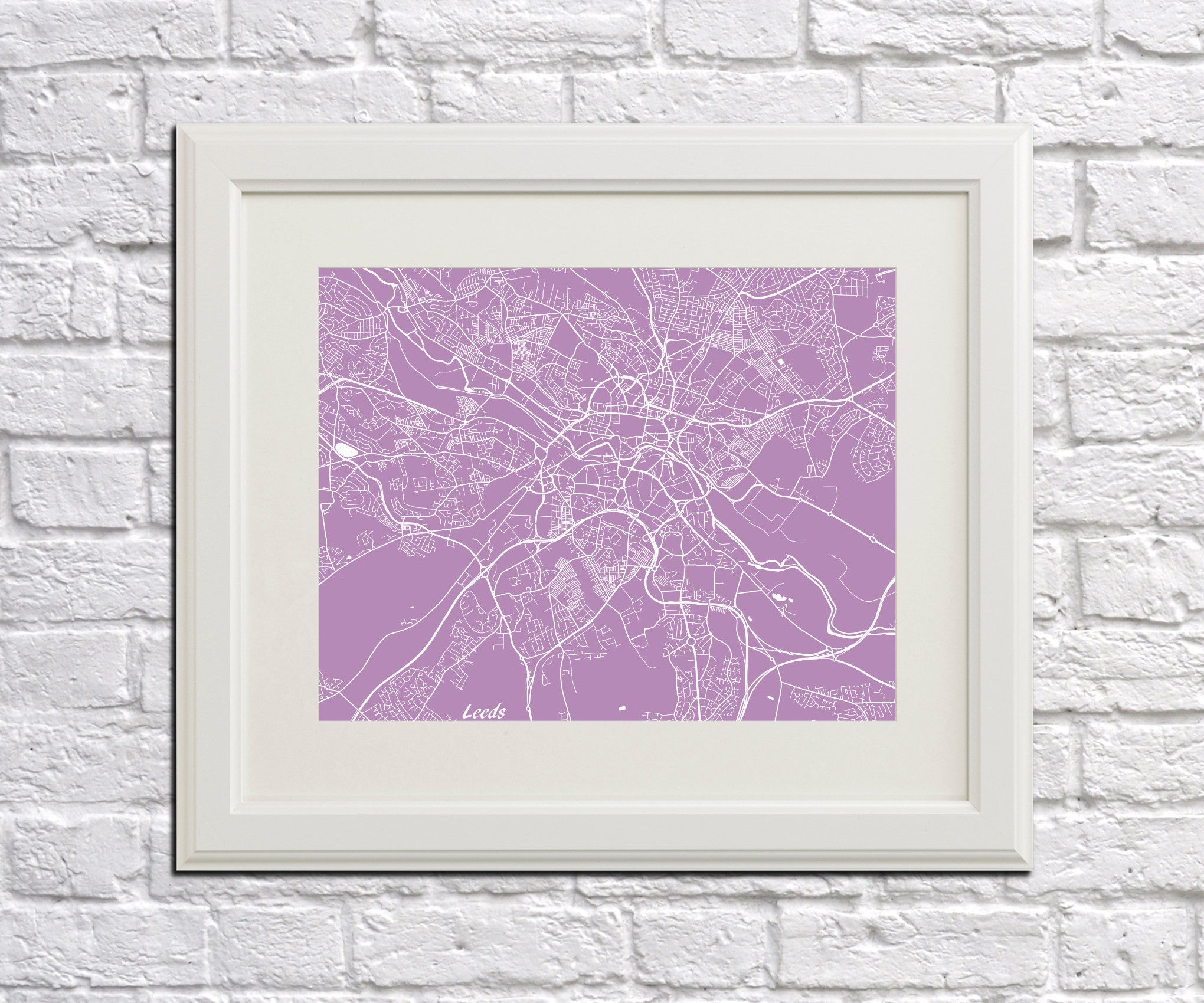 Leeds City Street Map Print Modern Art Poster Home Decor - OnTrendAndFab