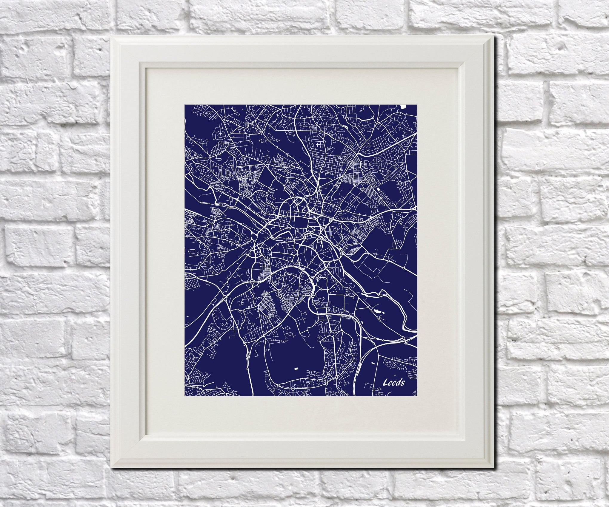 Leeds City Street Map Print Modern Art Poster Home Decor - OnTrendAndFab