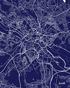 Leeds City Street Map Print Modern Art Poster Home Decor - OnTrendAndFab