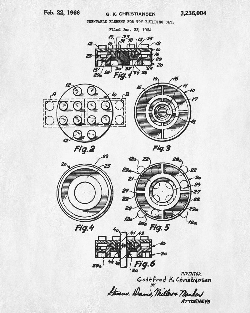 Lego Patent Print  Toy Room Poster Building Block Blueprint - OnTrendAndFab