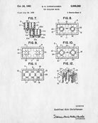 Lego Patent Print Toy Room Blueprint Building Brick Poster - OnTrendAndFab