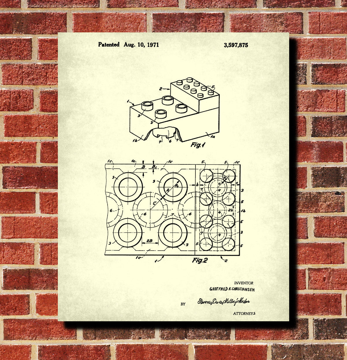 Lego Brick Patent Print Play Room Poster Building Blocks Poster