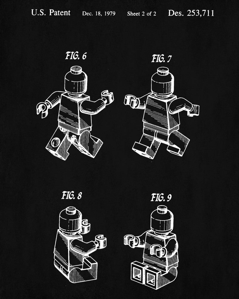 Lego Blueprint Play Room Poster Building Brick Patent Print - OnTrendAndFab