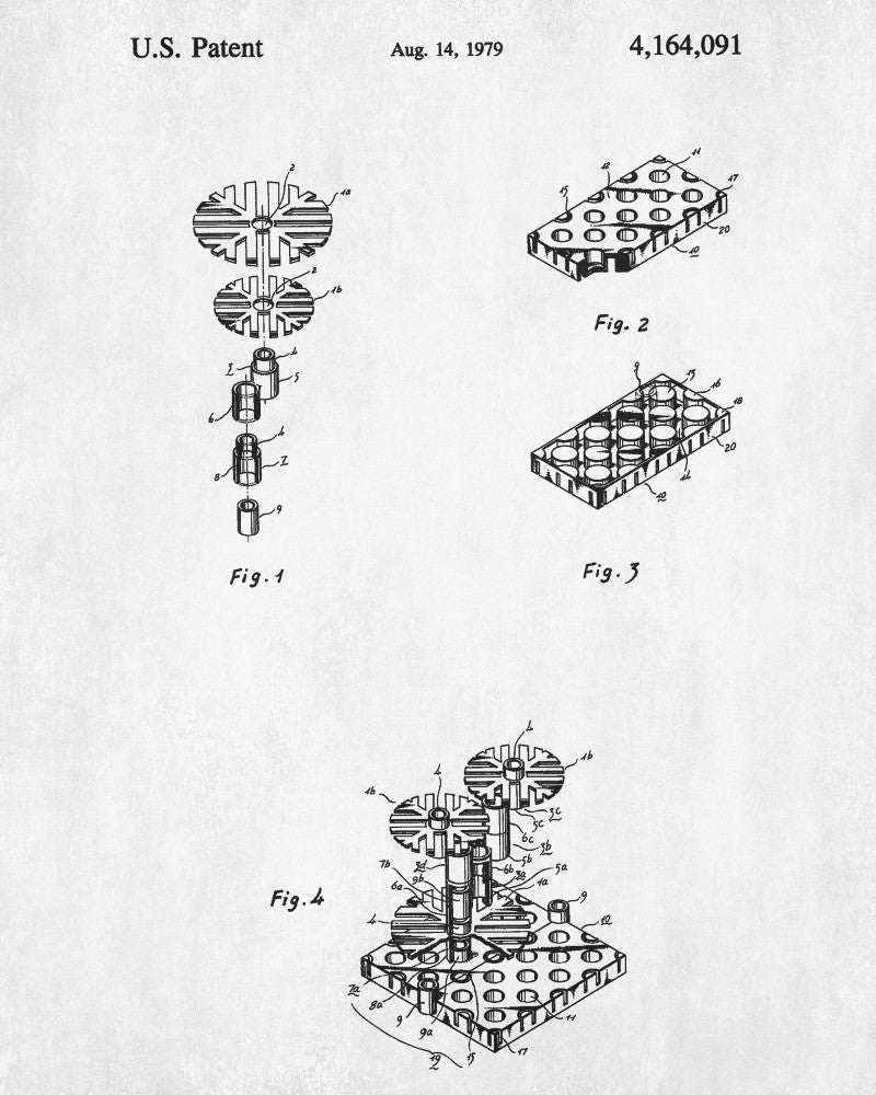 Lego Patent Print Building Blocks Blueprint Toy Room Poster - OnTrendAndFab