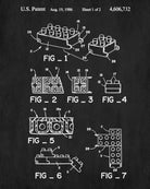 Lego Patent Print  Toy Room Poster Building Blocks Blueprint - OnTrendAndFab