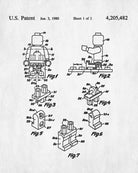 Lego Patent Print Building Bricks Blueprint Toy Room Poster - OnTrendAndFab