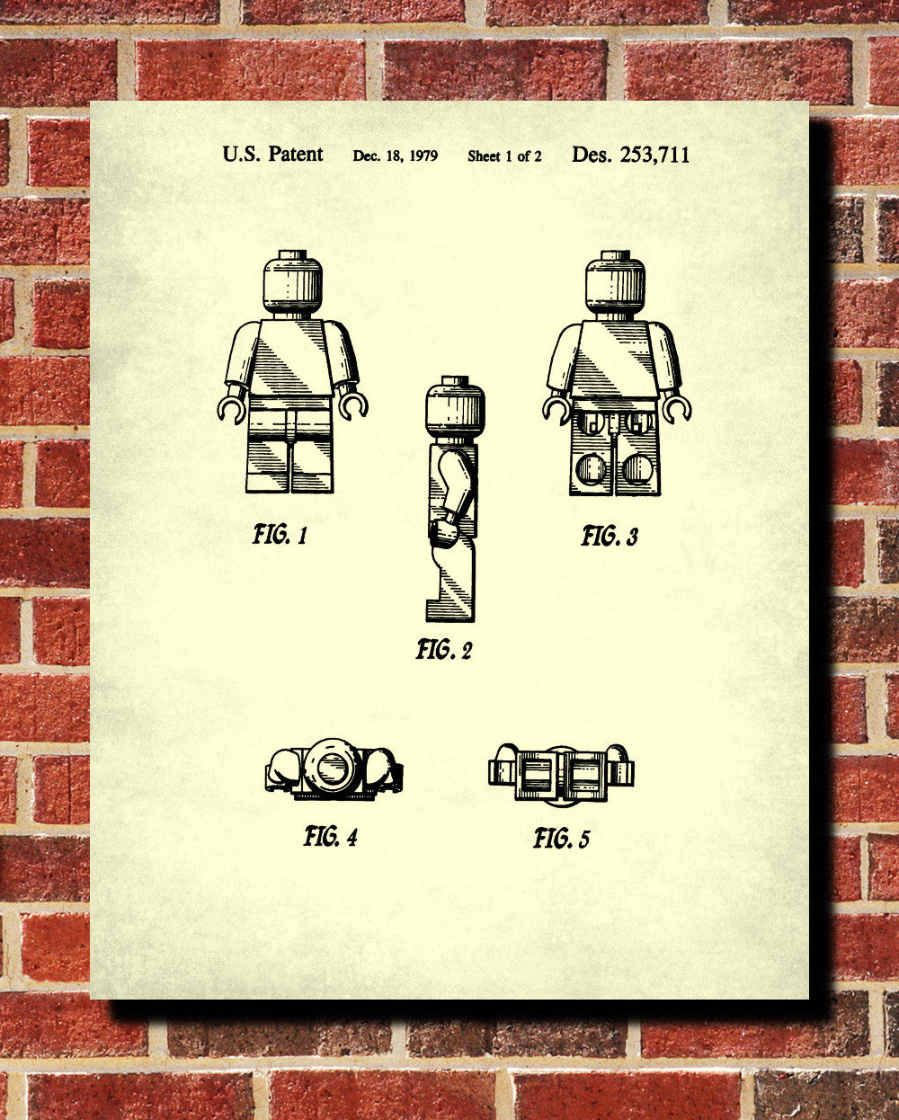 Lego Patent Print Toy Room Poster Building Brick Blueprint - OnTrendAndFab
