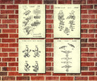 Lego Bricks Wall Art Set of 4 Blueprints Posters Toys and Games