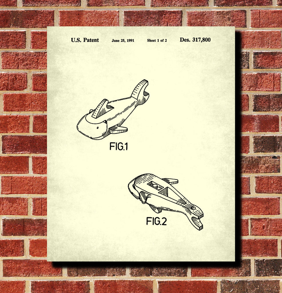 Lego Shark Patent Print Animal Building Blocks Poster