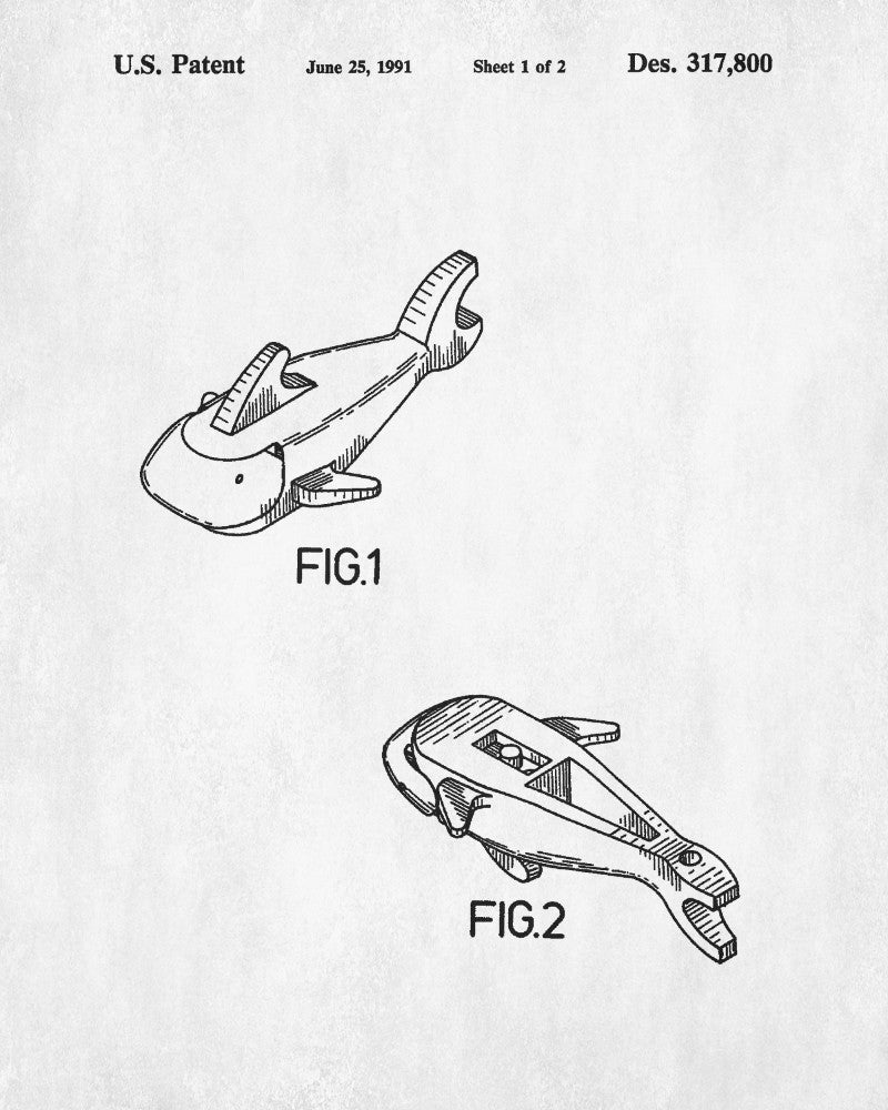 Lego Shark Patent Print Animal Building Blocks Poster