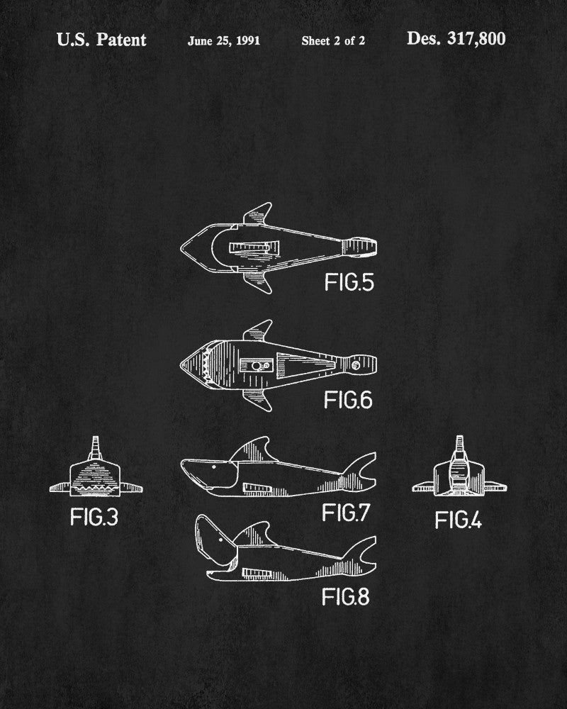 Lego Shark Patent Print Animal Building Blocks Poster