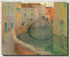 Henri Le Sidaner Fine Art Print, Small Canal, Gray Evening in Venice