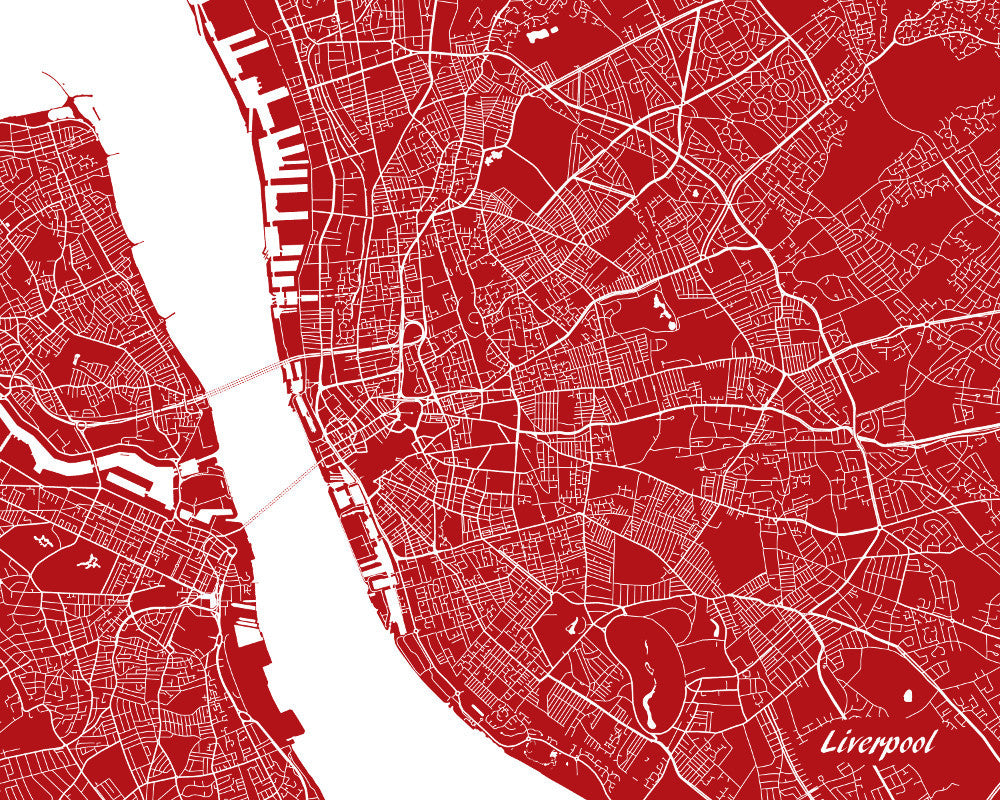 Liverpool City Street Map Print Modern Art Poster Home Decor - OnTrendAndFab