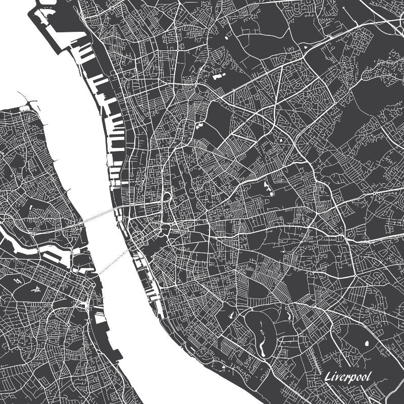 Liverpool City Street Map Print Modern Art Poster Home Decor - OnTrendAndFab