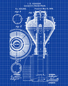 Locomotive Smoke Stack Patent Print Steam Train Poster
