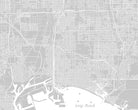 Long Beach City Street Map Print Feature Wall Art Poster