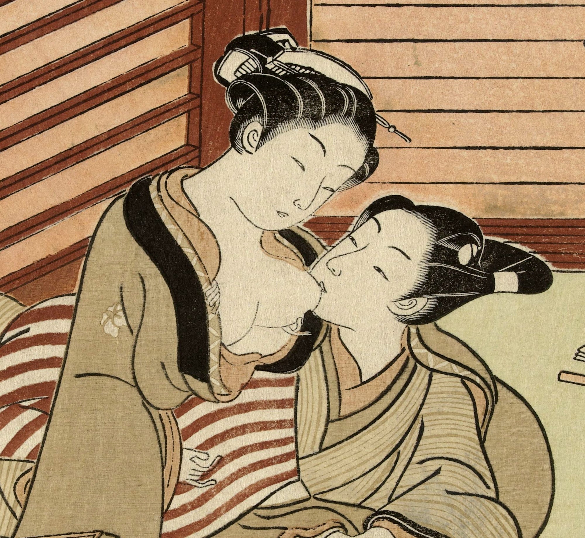 Suzuki Harunobu, Japanese Shunga Art Print : Couple