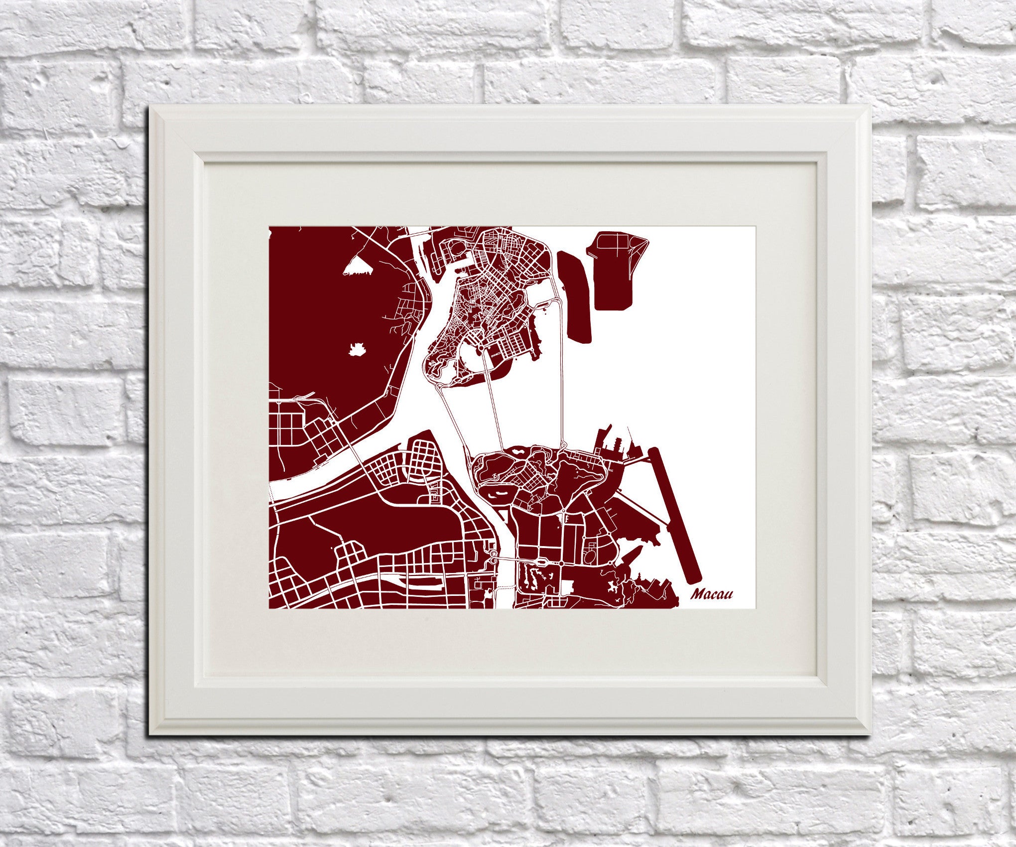 Macau City Street Map Print Modern Art Poster Home Decor - OnTrendAndFab