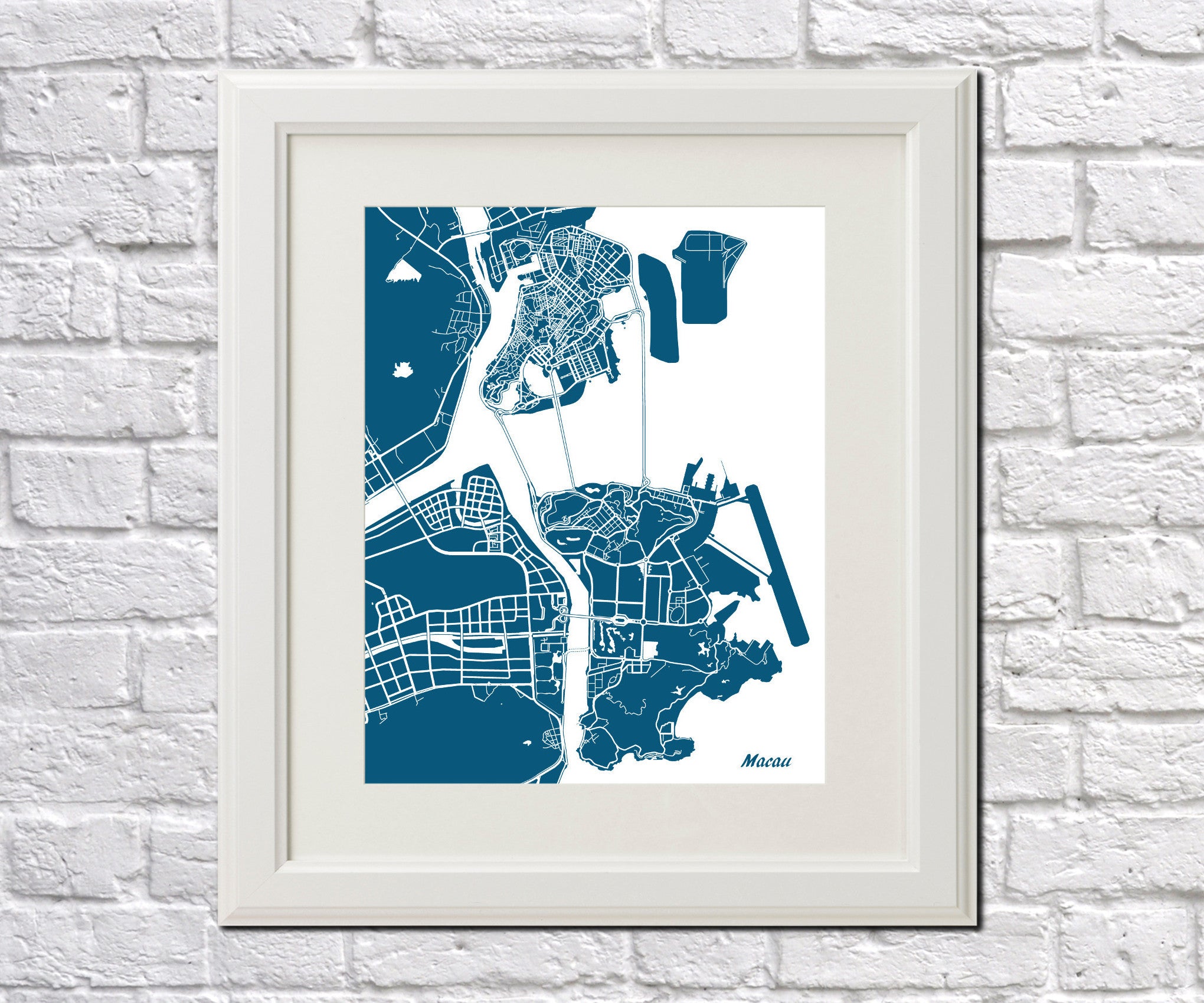 Macau City Street Map Print Modern Art Poster Home Decor - OnTrendAndFab