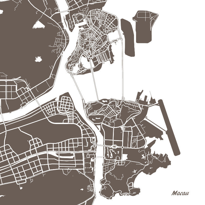 Macau City Street Map Print Modern Art Poster Home Decor - OnTrendAndFab