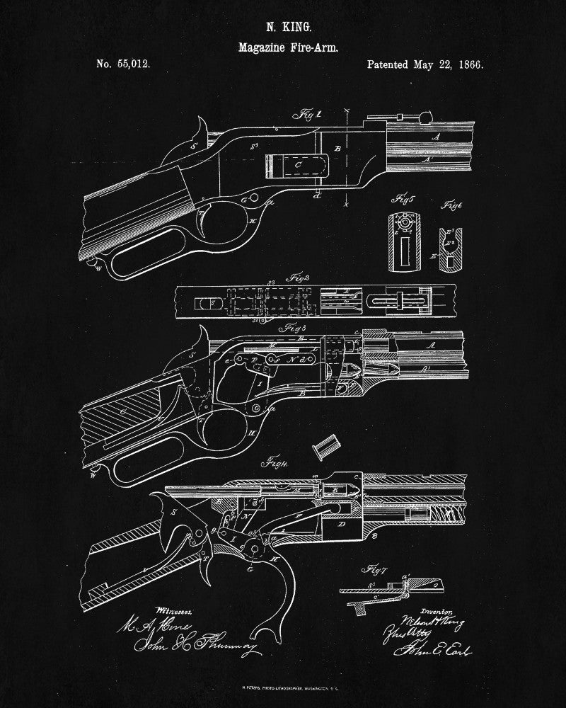 Magazine Firearm Blueprint Rifle Patent Print Gun Poster - OnTrendAndFab