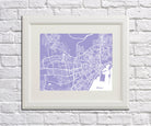 Malaga City Street Map Print Feature Wall Art Poster