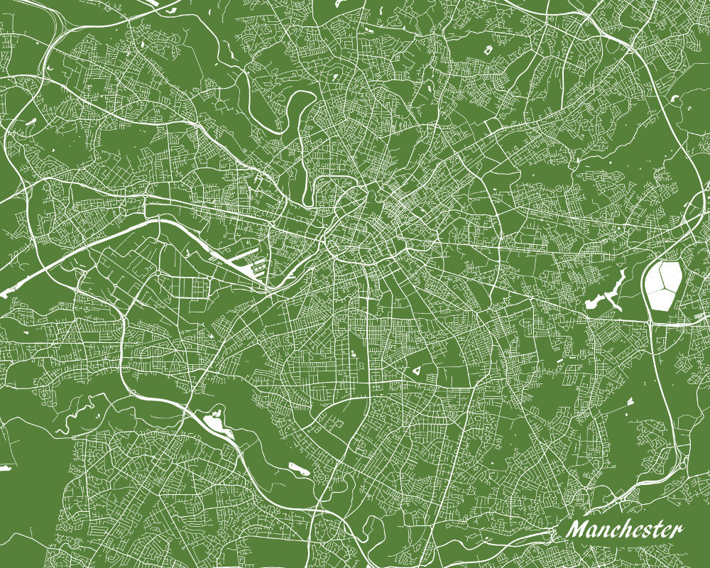Manchester City Street Map Print Modern Art Poster Home Decor - OnTrendAndFab