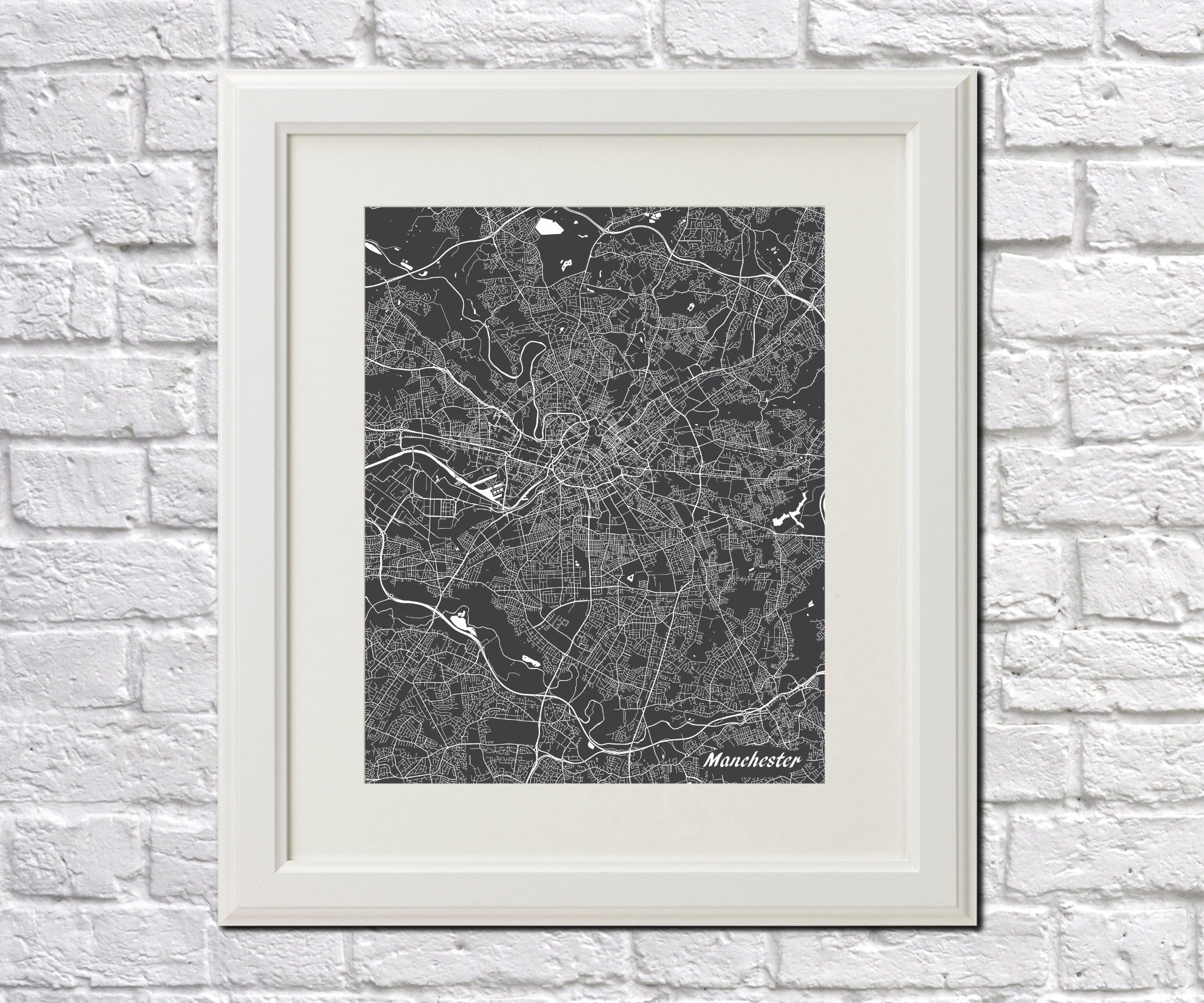 Manchester City Street Map Print Modern Art Poster Home Decor - OnTrendAndFab