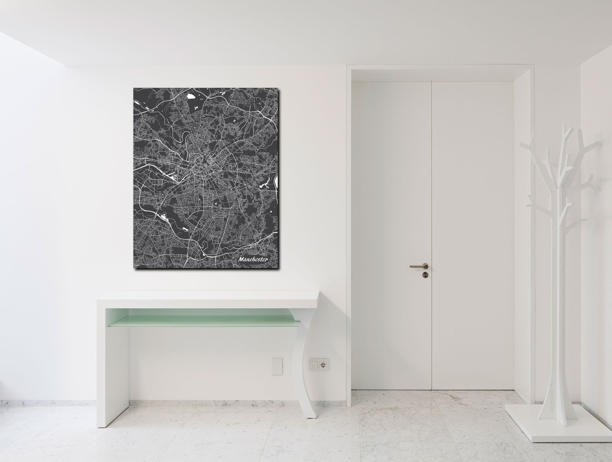 Manchester City Street Map Print Modern Art Poster Home Decor - OnTrendAndFab