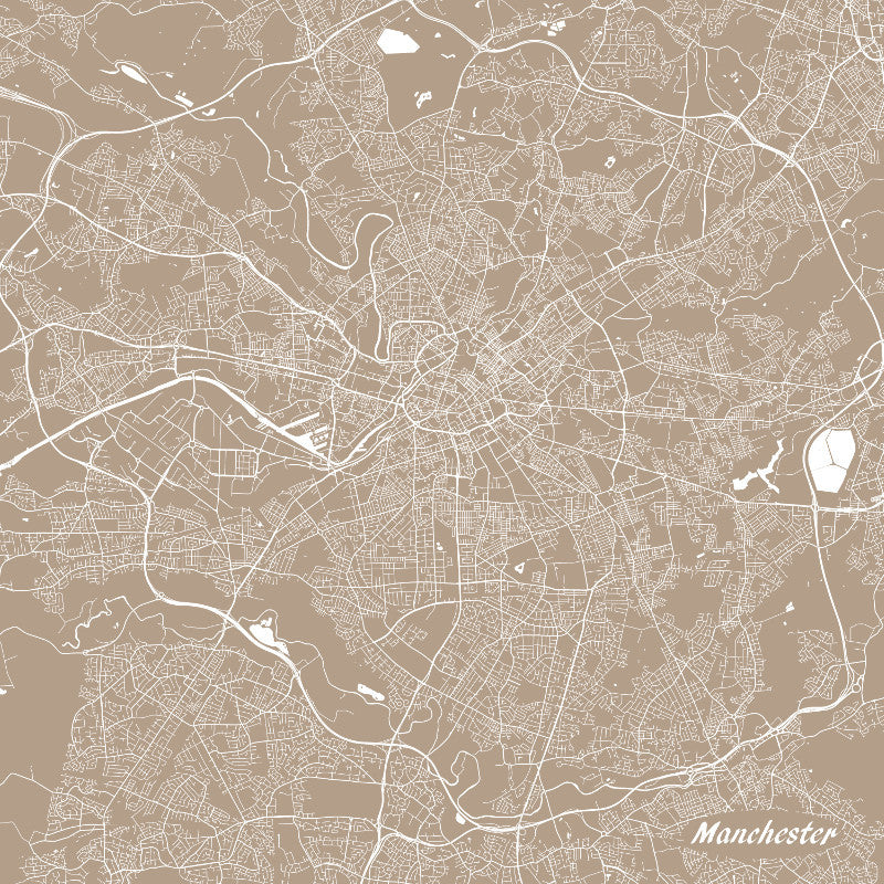 Manchester City Street Map Print Modern Art Poster Home Decor - OnTrendAndFab