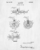 Carpenters Marking Gauge Patent Print Hand Tools Workshop Poster