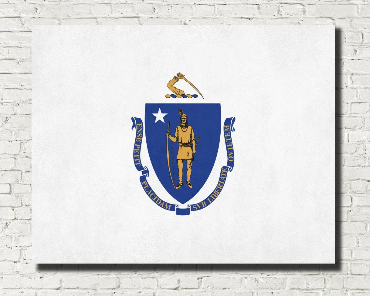 Massachusetts State Flag Print