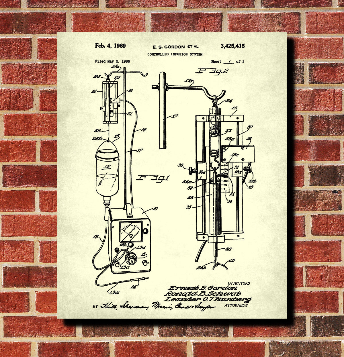 Medical Infusion Patent Print Medical Blueprint Nurse Poster