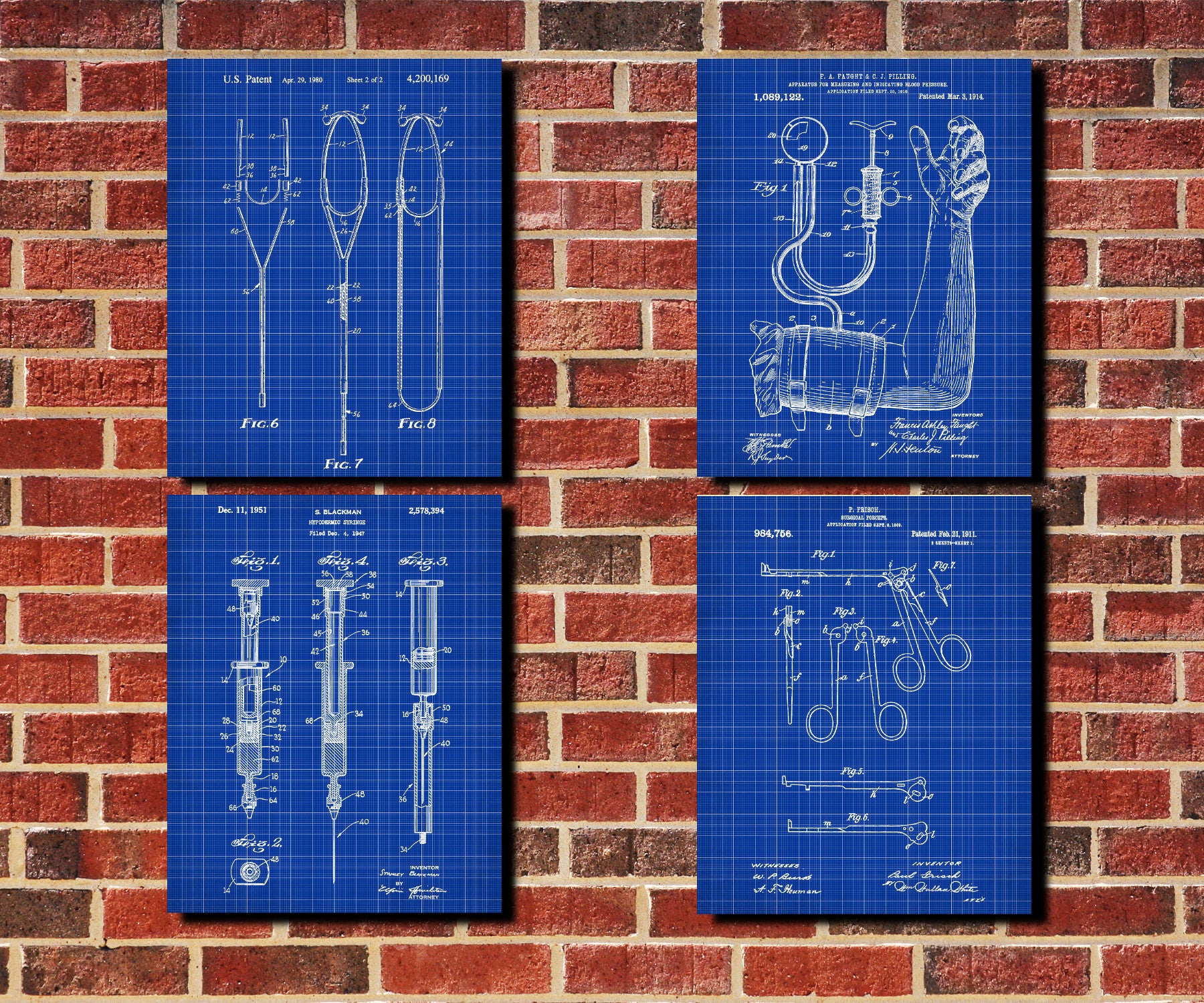 Medical Patent Prints Set 4 Doctor Nurse Art Posters - OnTrendAndFab