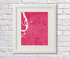 Memphis City Street Map Print Feature Wall Art Poster