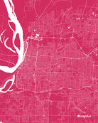 Memphis City Street Map Print Feature Wall Art Poster