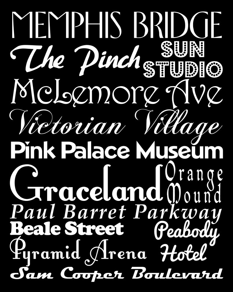 Memphis Neighbourhood Print Typography Scroll