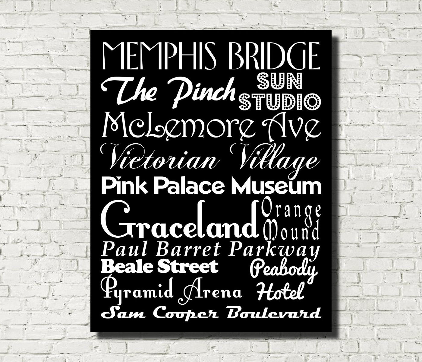 Memphis Neighbourhood Print Typography Scroll