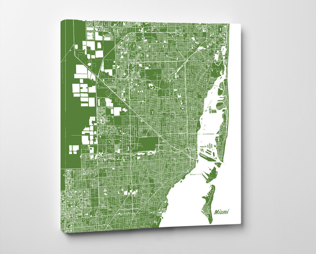 Miami City Street Map Print Custom Wall Map - OnTrendAndFab
